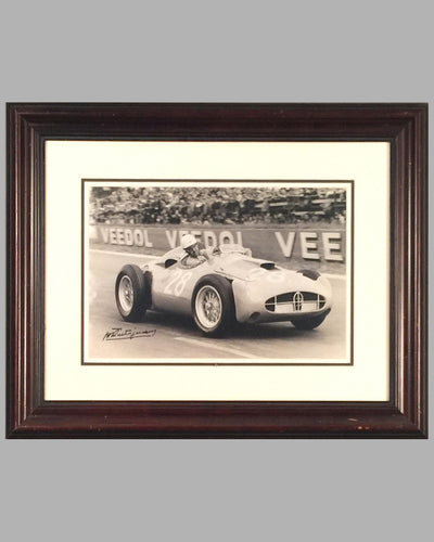 1956 GP Reims Maurice Trintignant autographed photograph of the Bugatti T251