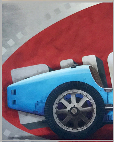 Bugatti T35 large silkscreen on aluminum panel by Geoff Bolan
