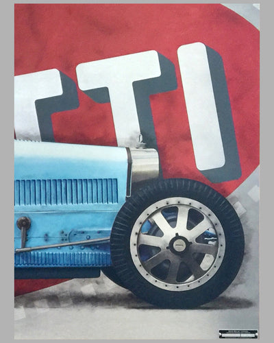 Bugatti T35 large silkscreen on aluminum panel by Geoff Bolan