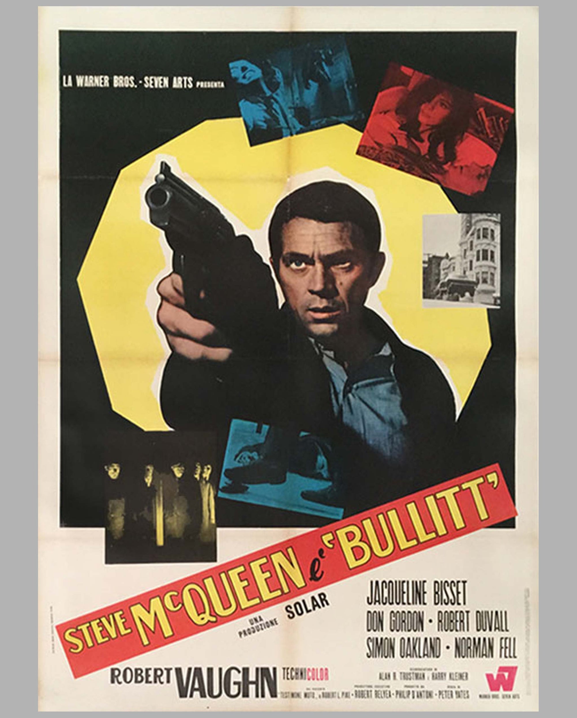 Bullitt starring Steve McQueen original Italian movie poster