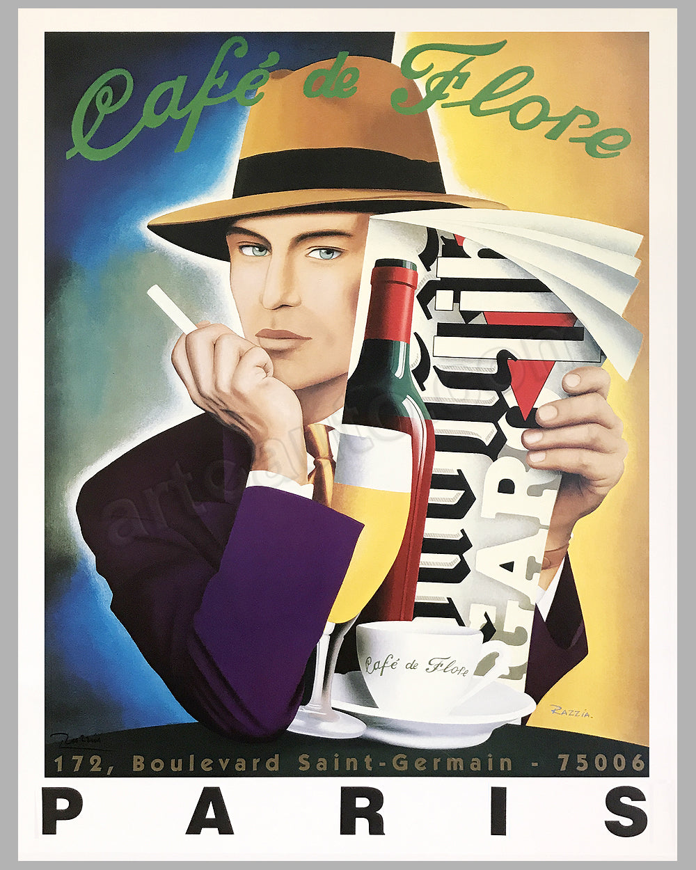 Café de Flore large poster by Razzia, 1993