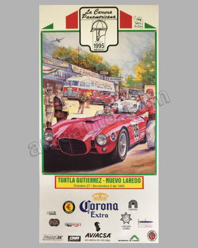 Collection of 4 Carrera Panamericana event posters for 1989, 1991, 1992 and 1995