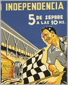 1950's Carreras de Automoviles Premio Independencia original silk screened poster 3
