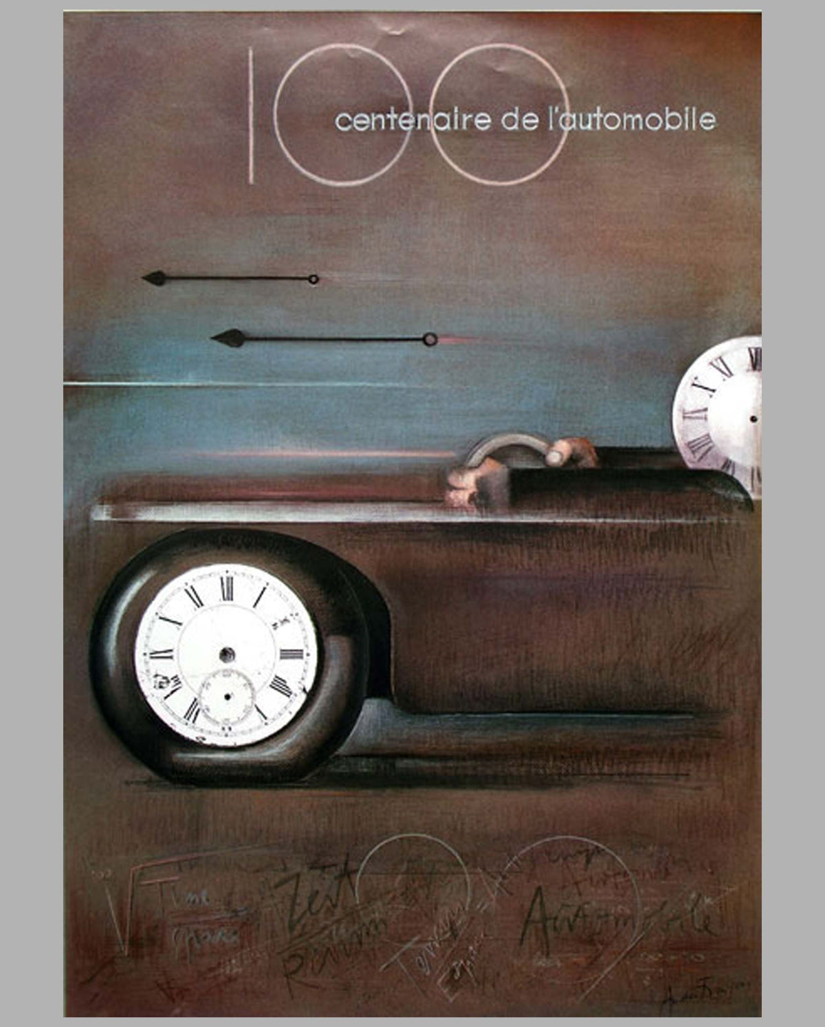 Centenaire de l&#39;automobile commemorative poster by Andre Francois