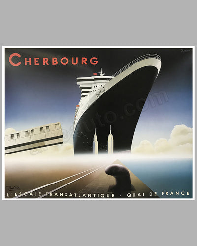 Cherbourg l' Escale Transatlantique large poster by Razzia