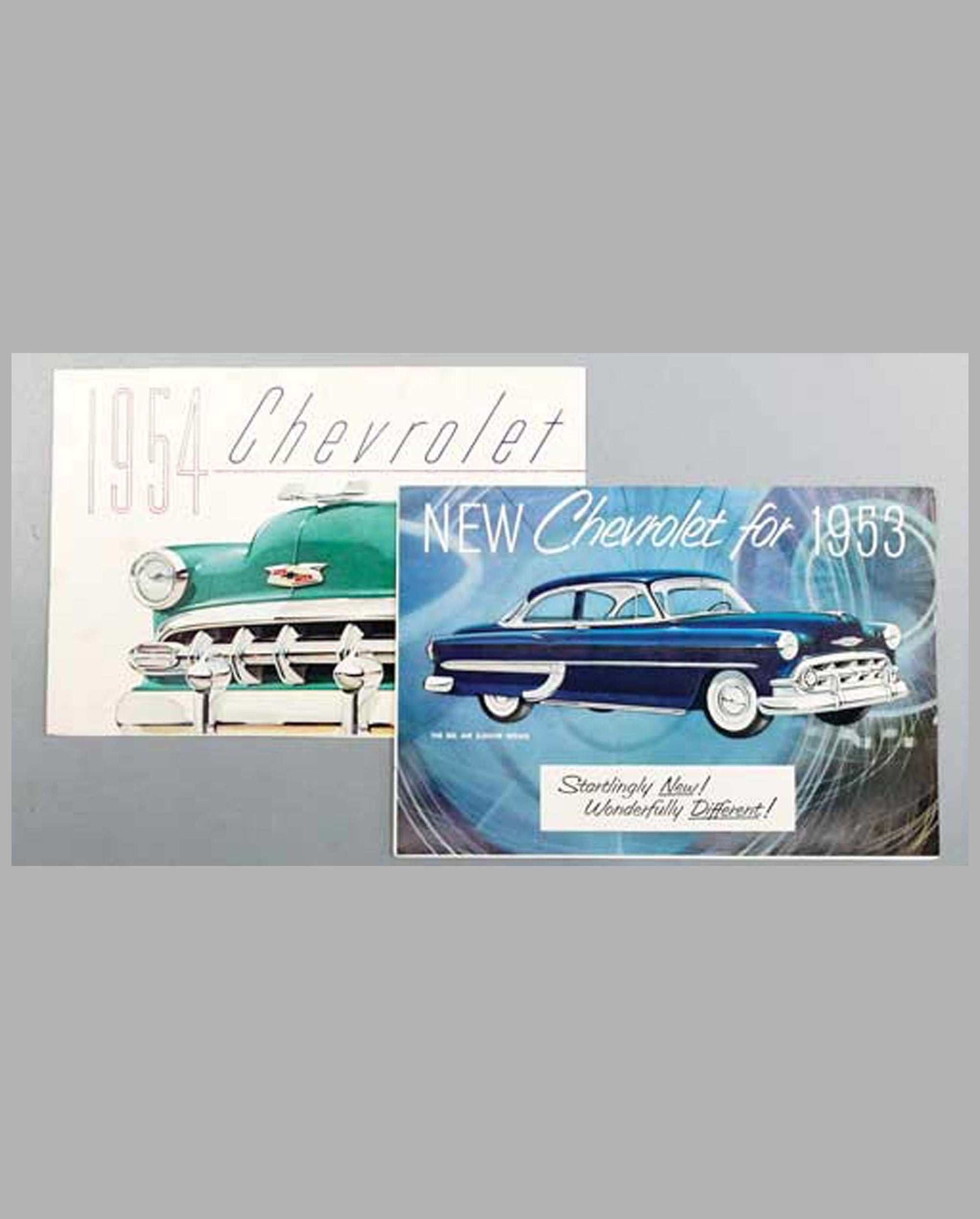 Two Chevrolet original color sales folders, 1953 and 1954