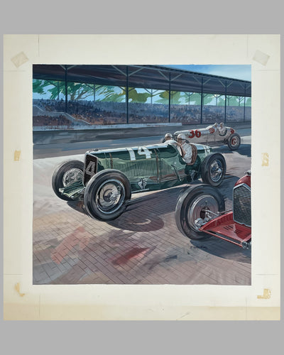 1933 Chrysler Golden Seal Special in the Lead painting by P. La Montagne 3