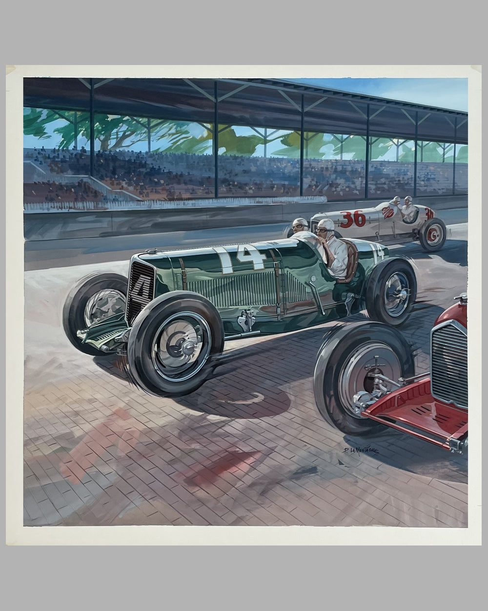1933 Chrysler Golden Seal Special in the Lead painting by P. LaMontagne