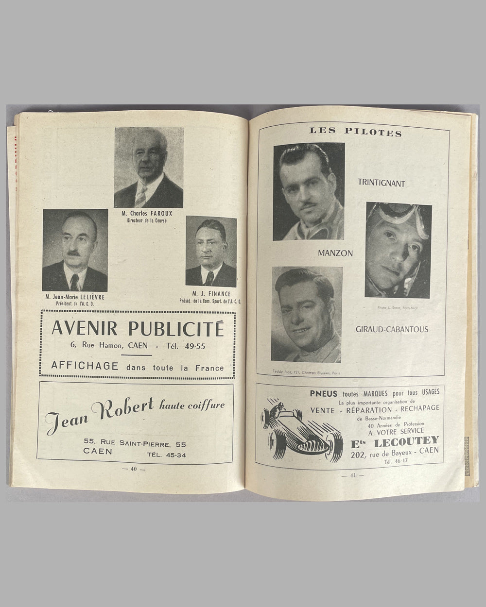 The 1st Grand Prix de Caen, 1952 Circuit de Vitesse de la Prairie race program 3