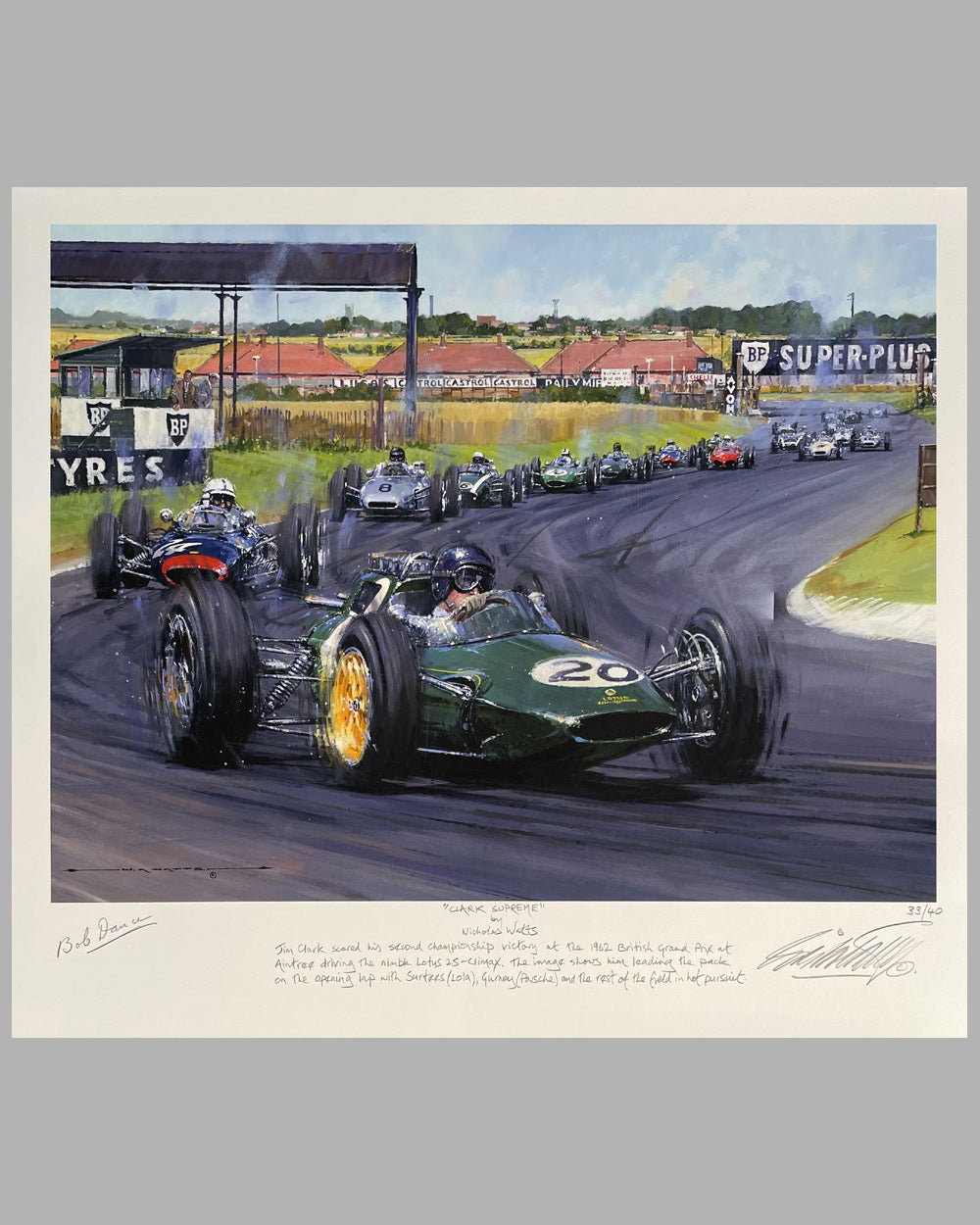 Clark Supreme giclée by Nicholas Watts, hand autographed by Bob Dance