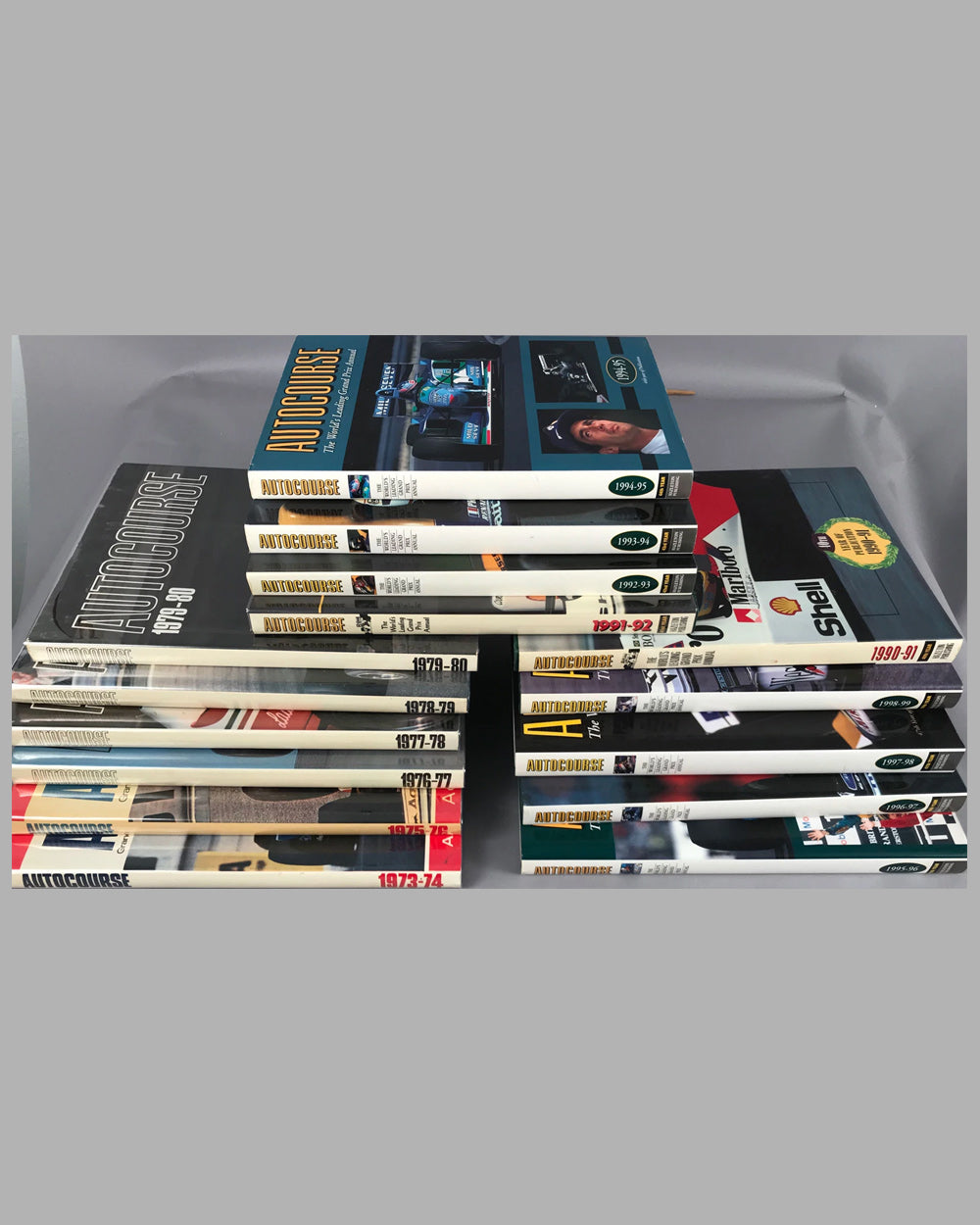 Collection of Autocourse magazines and books from 1953 to 1998