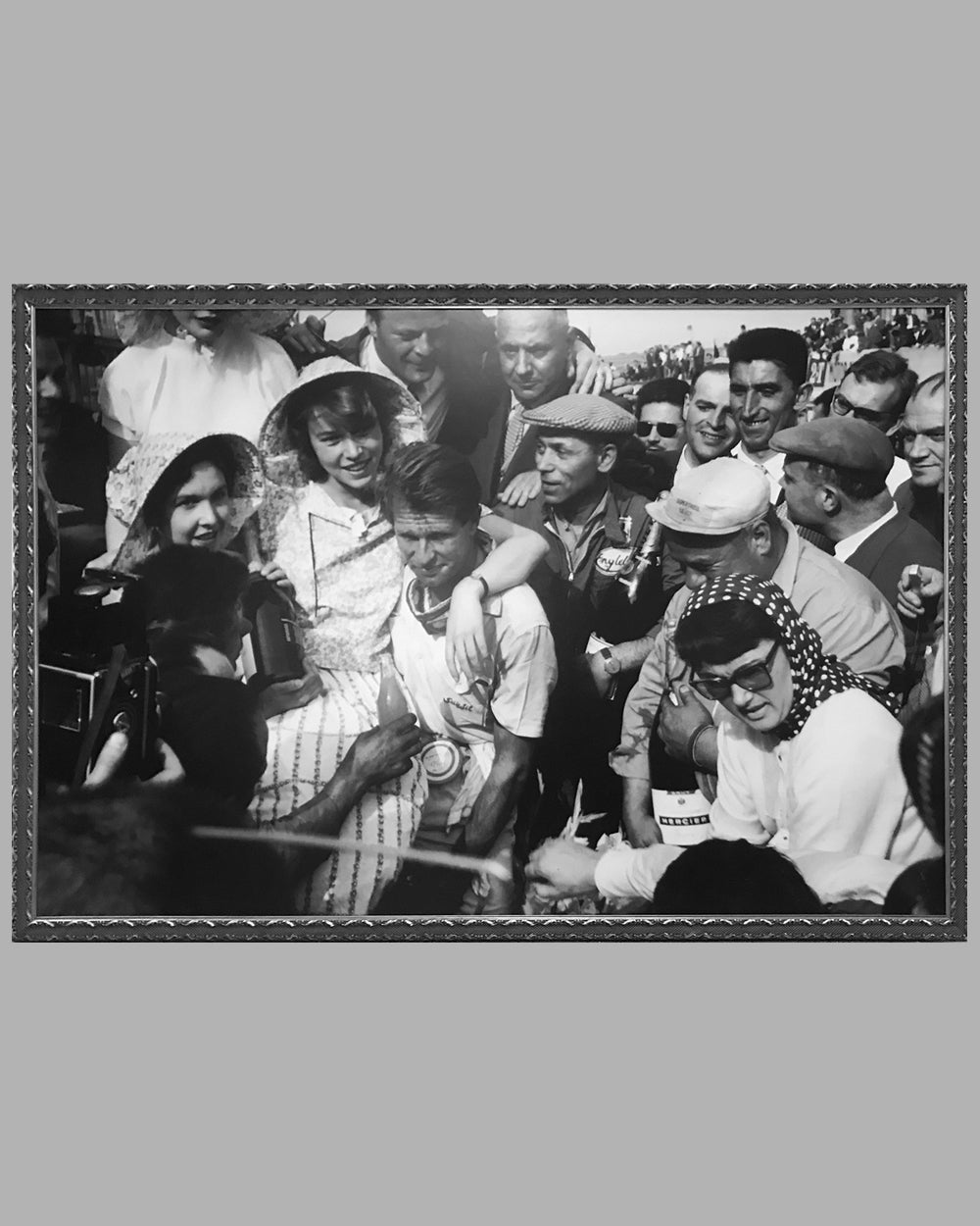 1956 French Grand Prix at Reims large photographic print of Peter Collins Victory