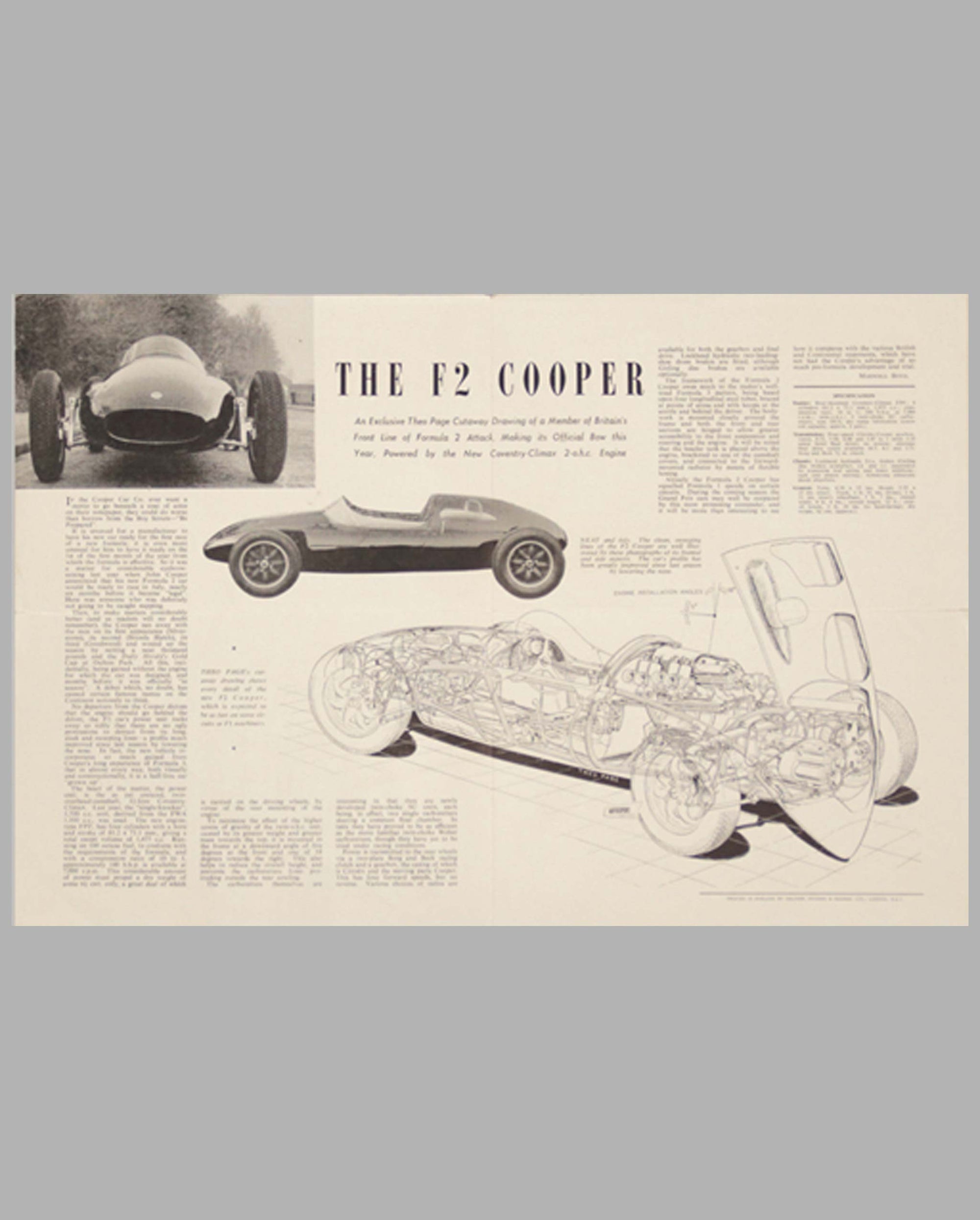 Cooper F2 original factory brochure