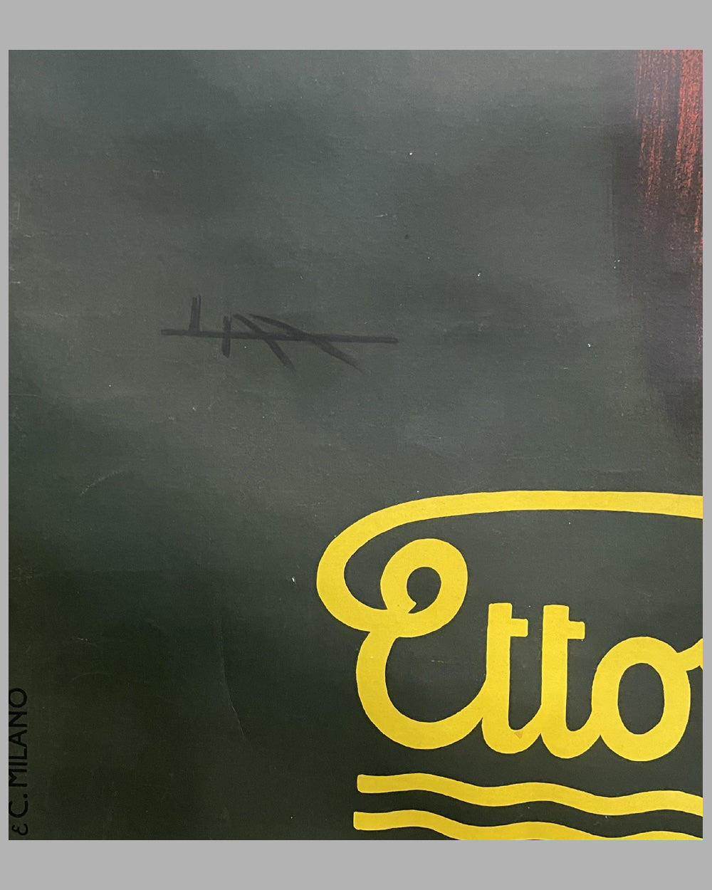 1933 Ettore Moretti large two sheet original advertising poster - autographed 2