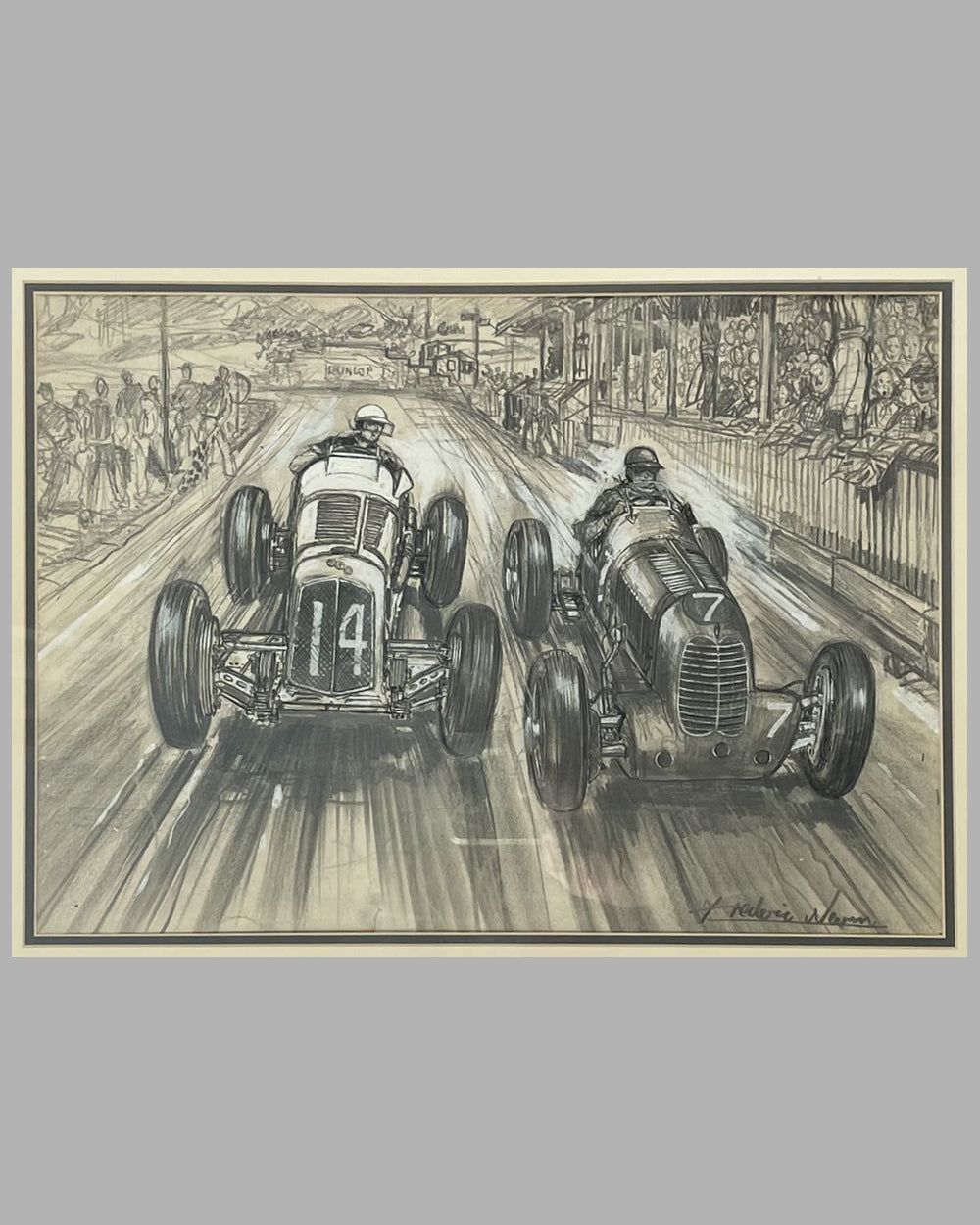 Crystal Palace 1938 painting / drawing by Frederic Nevin, watercolor and pencil on paper