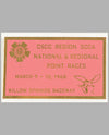 CSCC Regional SCCA National & Regional Point Races-Willow Springs Raceway 1968 participant’s dash plaque