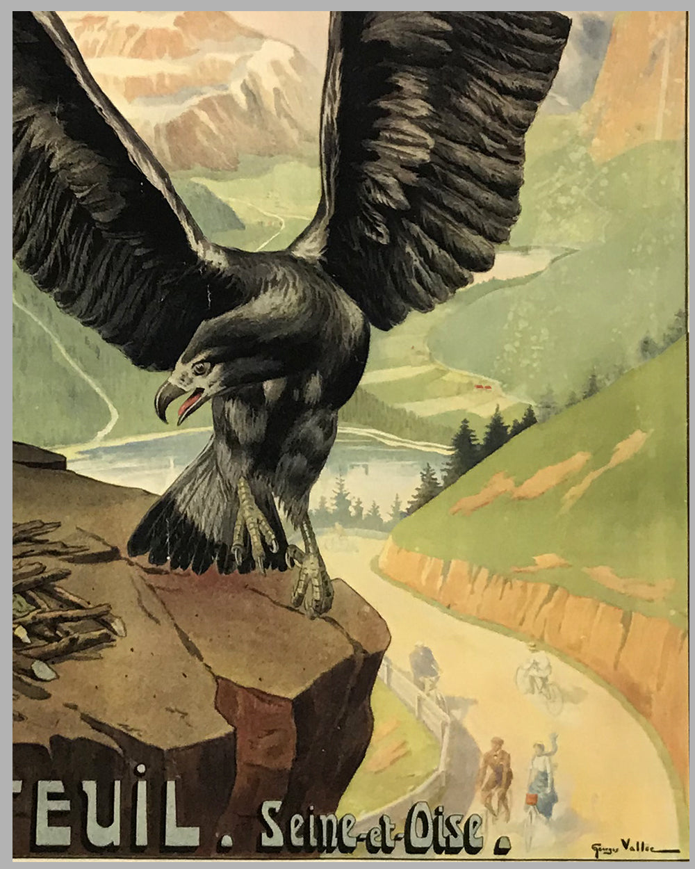 Cycles Aiglon large original poster, ca. 1901 by Georges Vallee 2