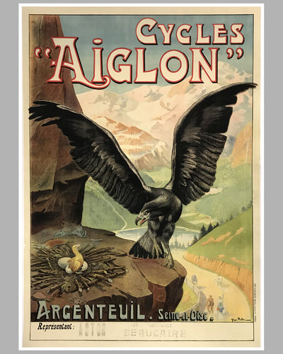 Cycles Aiglon large original poster, ca. 1901 by Georges Vallee
