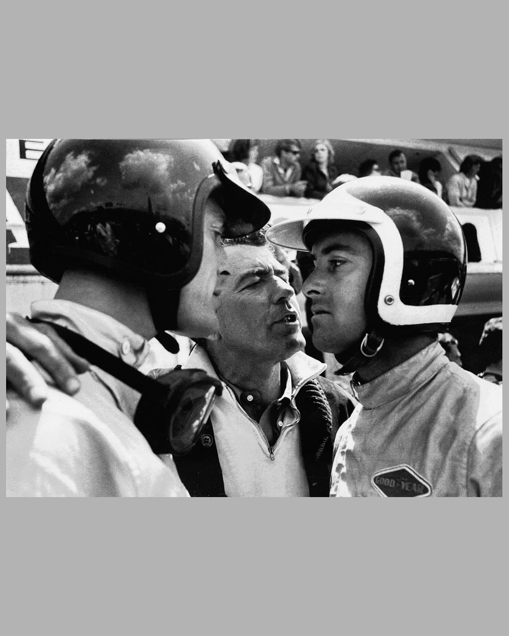 Dan Gurney, Carroll Shelby and Bob Bondurant b&amp;w photograph on rag paper by Rainer Schlegelmilch