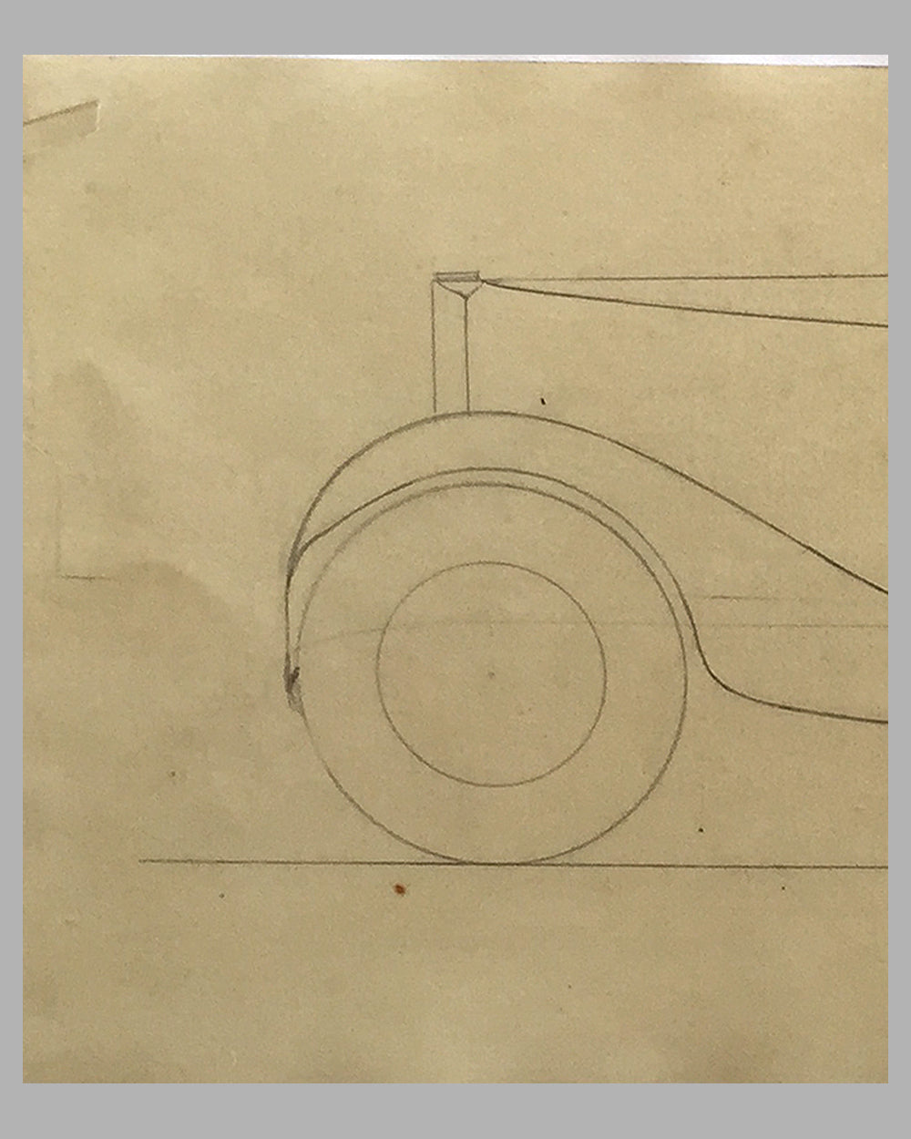 Delage 11CV Sport Coupe concept drawing - Linen Backed