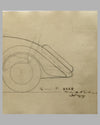 Delage 11CV Sport Coupe concept drawing - Linen Backed