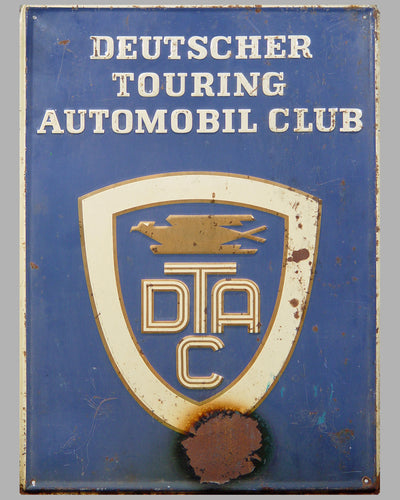 Deutscher Touring Automobil Club stamped tin sign, ca. 1950's