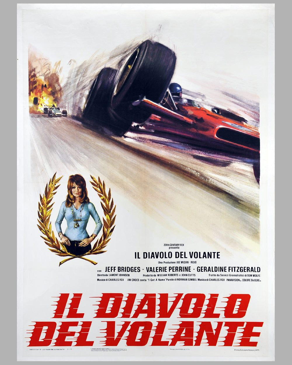 1973 The Last American Hero (Il Diavolo del Volante) original large movie poster