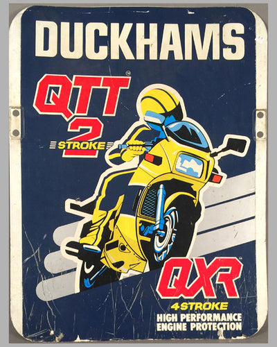Duckhams 2 and 4 stroke high performance engine protection aluminum sign back