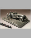 The Duesenberg Model J Pewter Sculpture by Raymond Meyers, right side isometric view