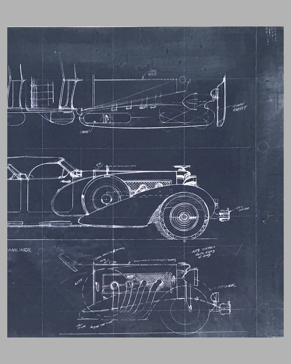 Duesenberg Torpedo Phaeton streamliner blueprint