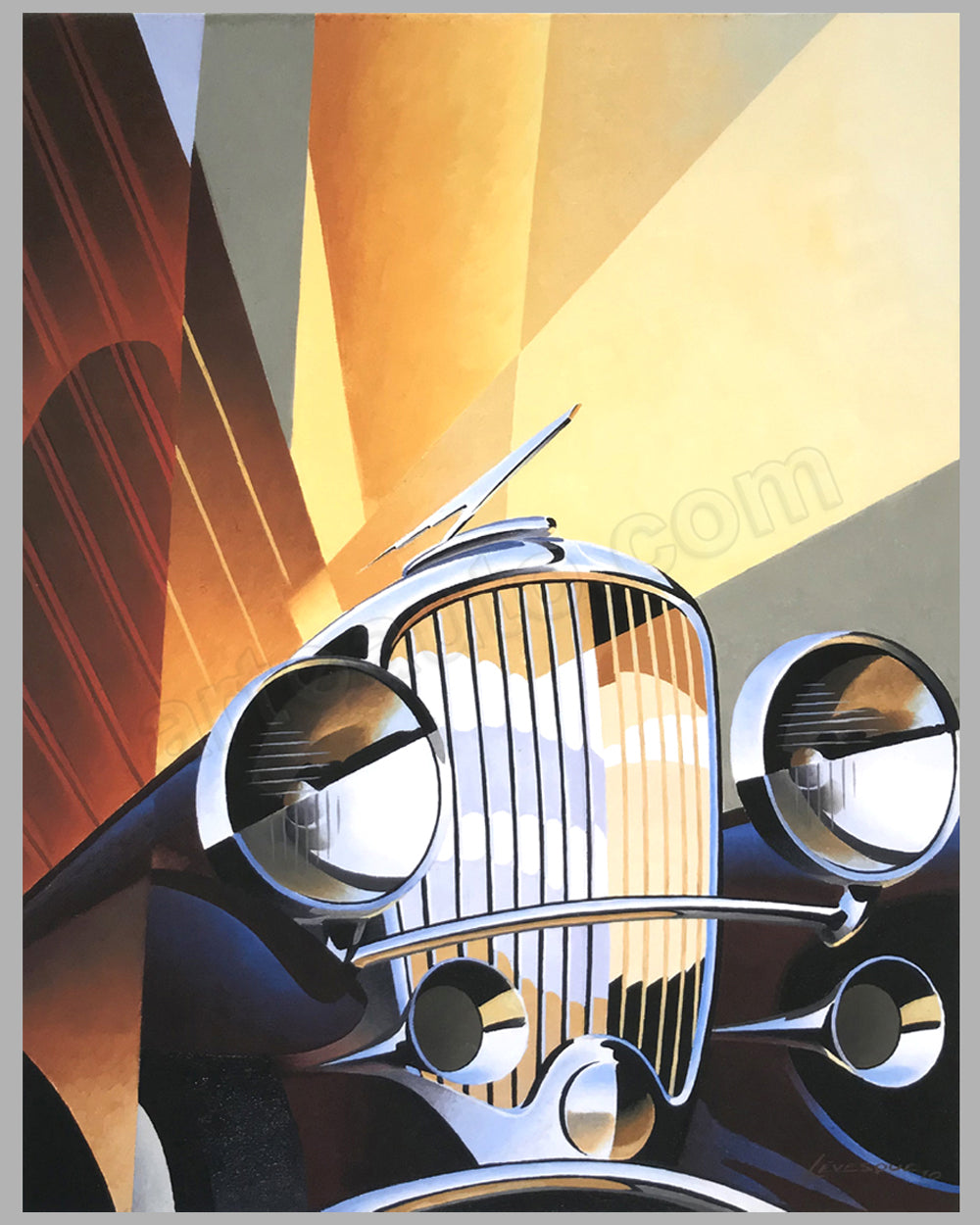 Duesenberg Model J painting by Alain Lévesque, Canada, 2010, oil on canvas