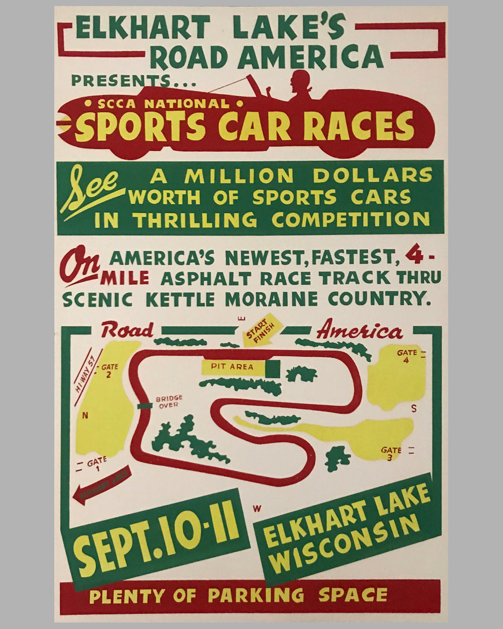 Elkhart Lake 1955 original poster