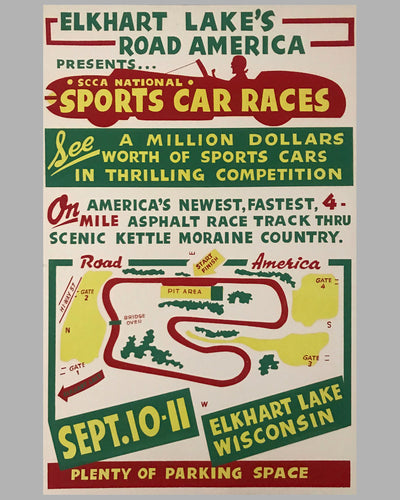 Elkhart Lake 1955 original poster
