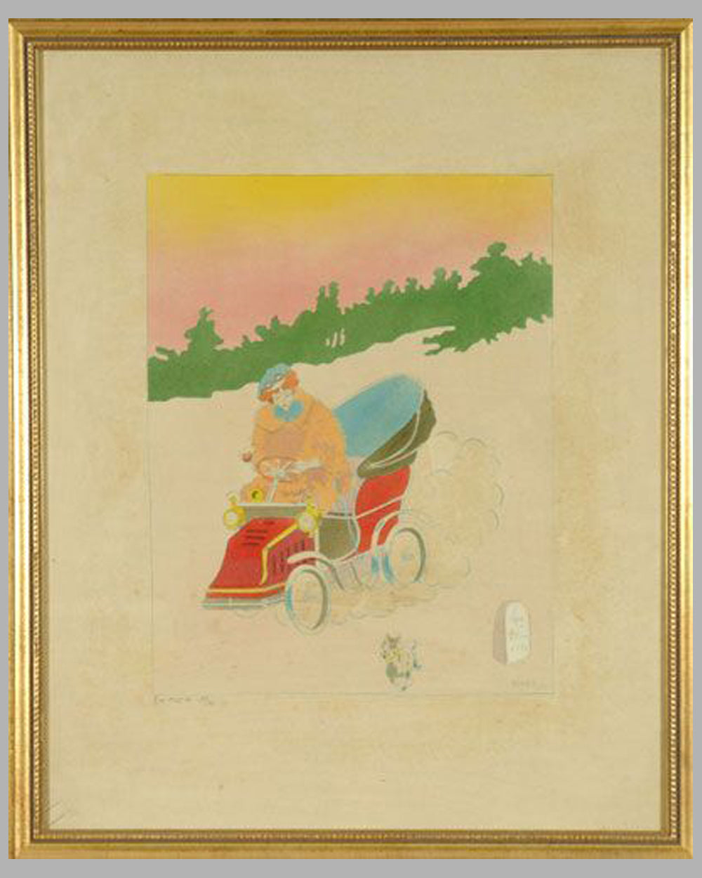 En Auto multicolor lithograph by Singil