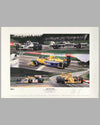 Equals Two Hundred print by Andrew Kitson, autographed by Nelson Piquet