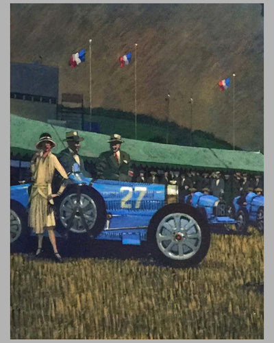"Ettore Bugatti" Acrylic Painting on Canvas by Barry Rowe 2