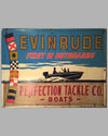 Large Evinrude painted metal embossed sign