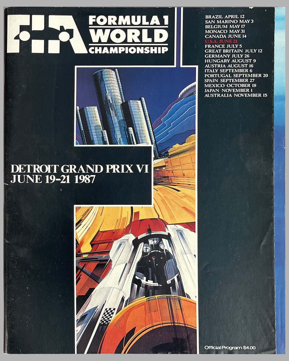 Collection of 8 Formula 1 programs from the U.S. Grand Prix - l'art et l'automobile Collection of 8 Formula 1 programs from the U.S. Grand Prix - l'art et l'automobile