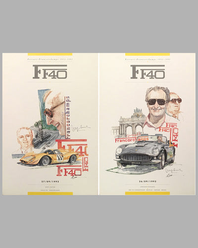 Two F40 posters by Chuck Queener, Autographed by Jacques Swaters