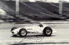Juan Manuel Fangio 1958 Indianapolis b&w autographed photo