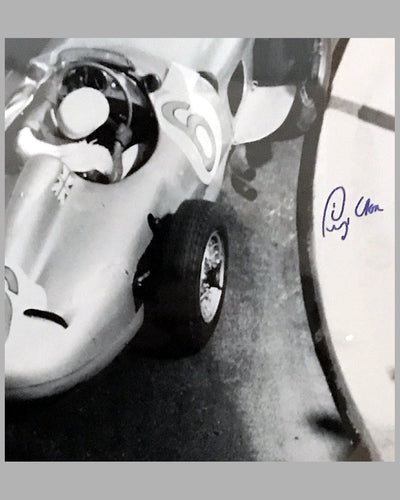1955 Monaco Grand Prix b&w autographed photographs 3