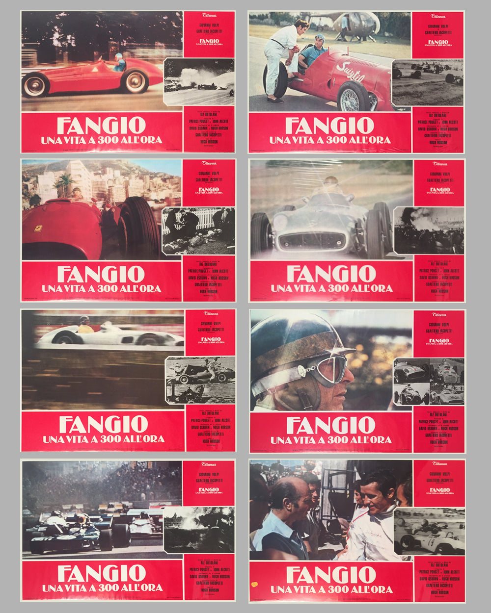 Fangio Una Vita a 300 All'ora collection of 8 lobby movie posters 