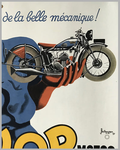 Favor Cycles - Motos large original advertising poster by Bellenger, 1937 2