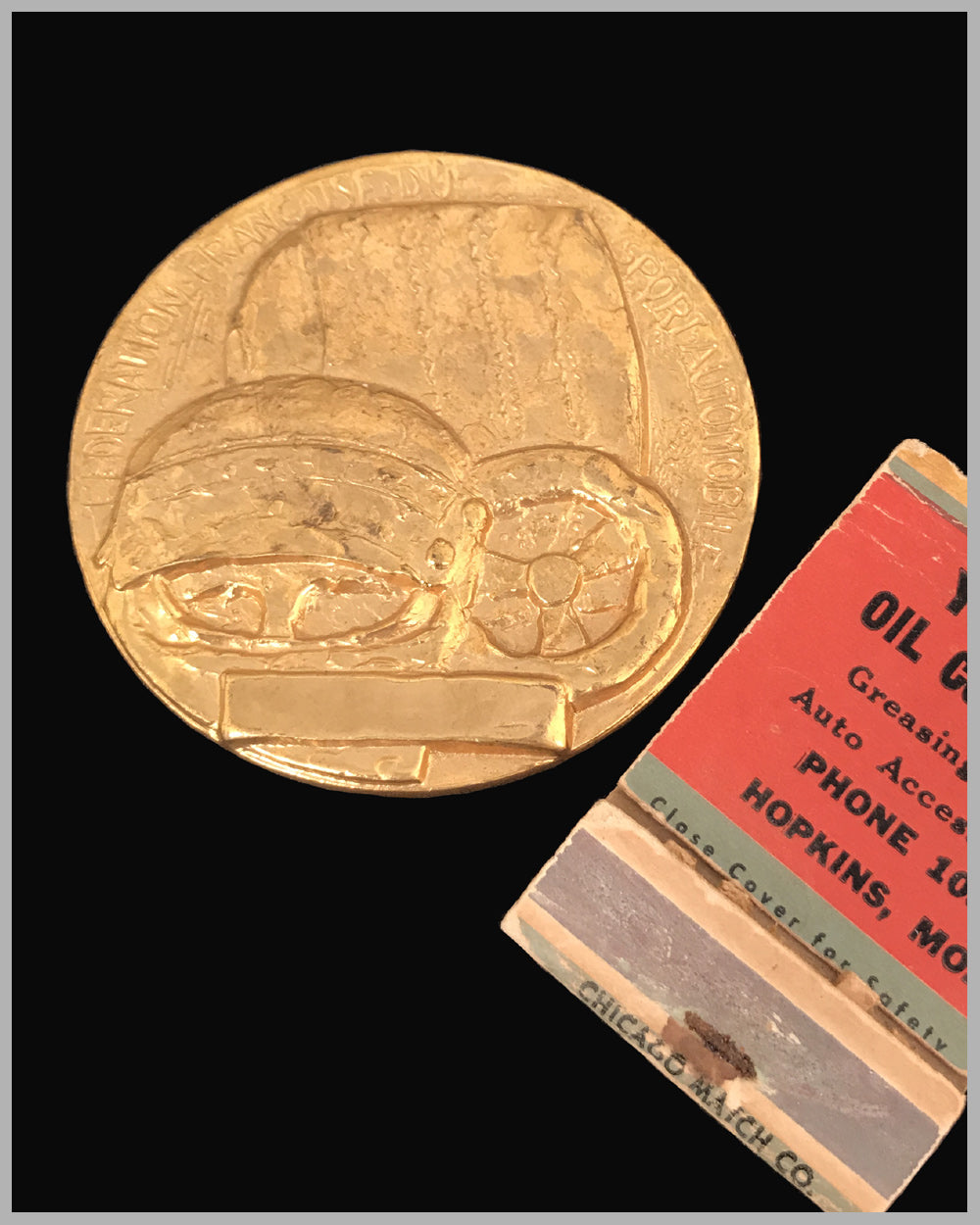 Federation Francaise du Sport Automobile gold-plated bronze medallion