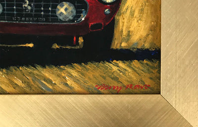 Ferrari 250 SWB competition oil on artboard painting by Barry Rowe