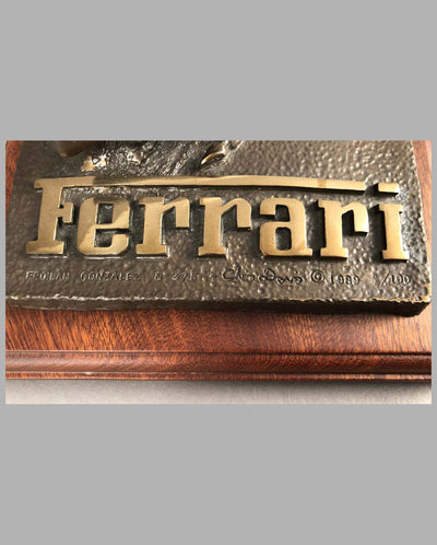 Ferrari 375 Grand Prix Car Bronze Sculpture close-up