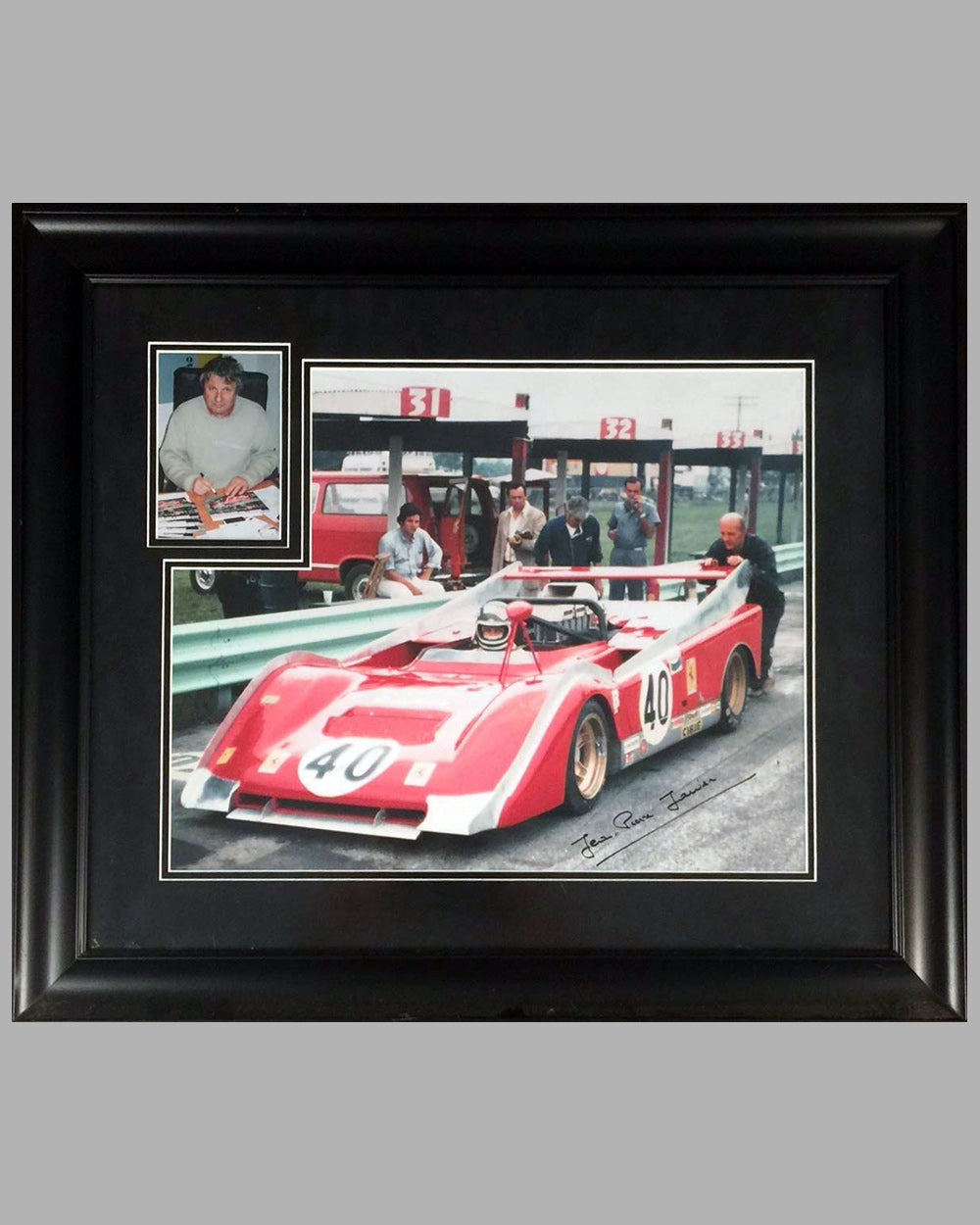 Ferrari 712 Can Am car with Jean Pierre Jarier, autographed photograph