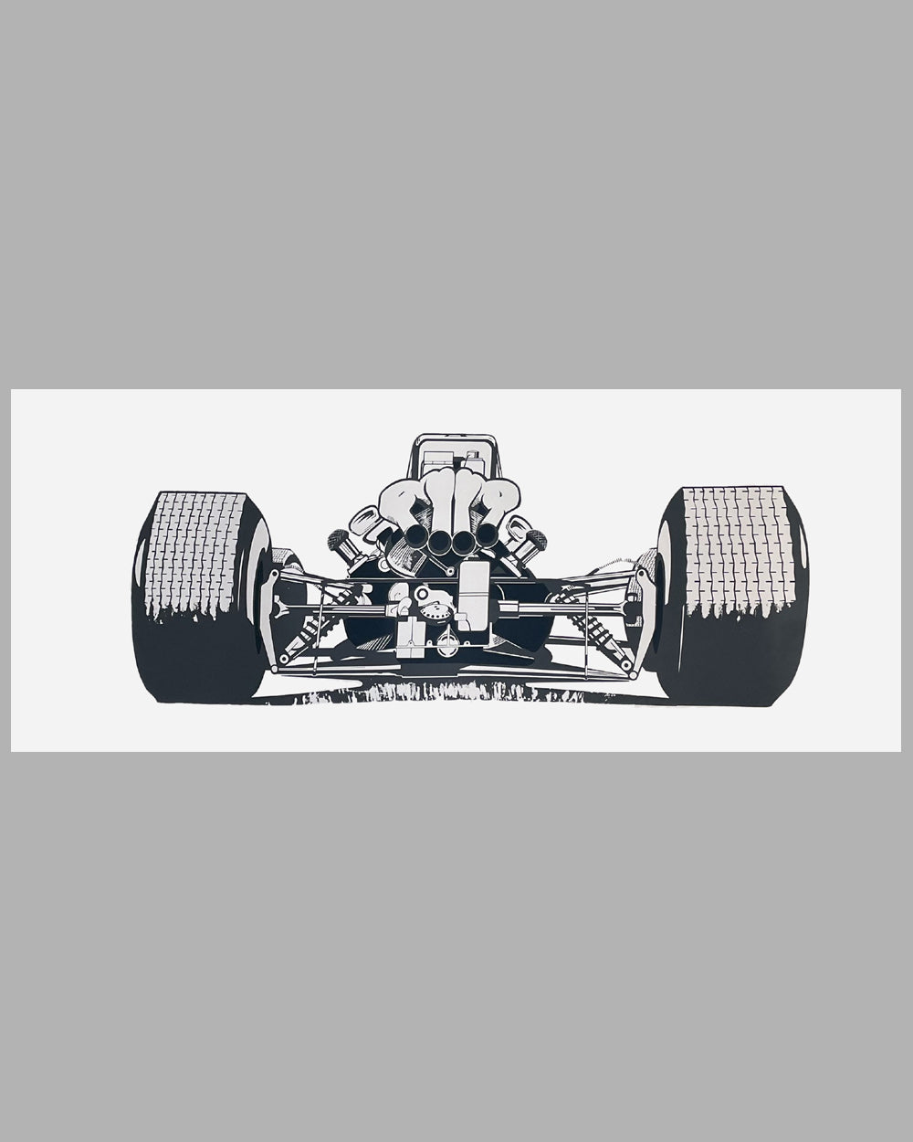 Ferrari Formula 1 late 1960&#39;s large b&amp;w print