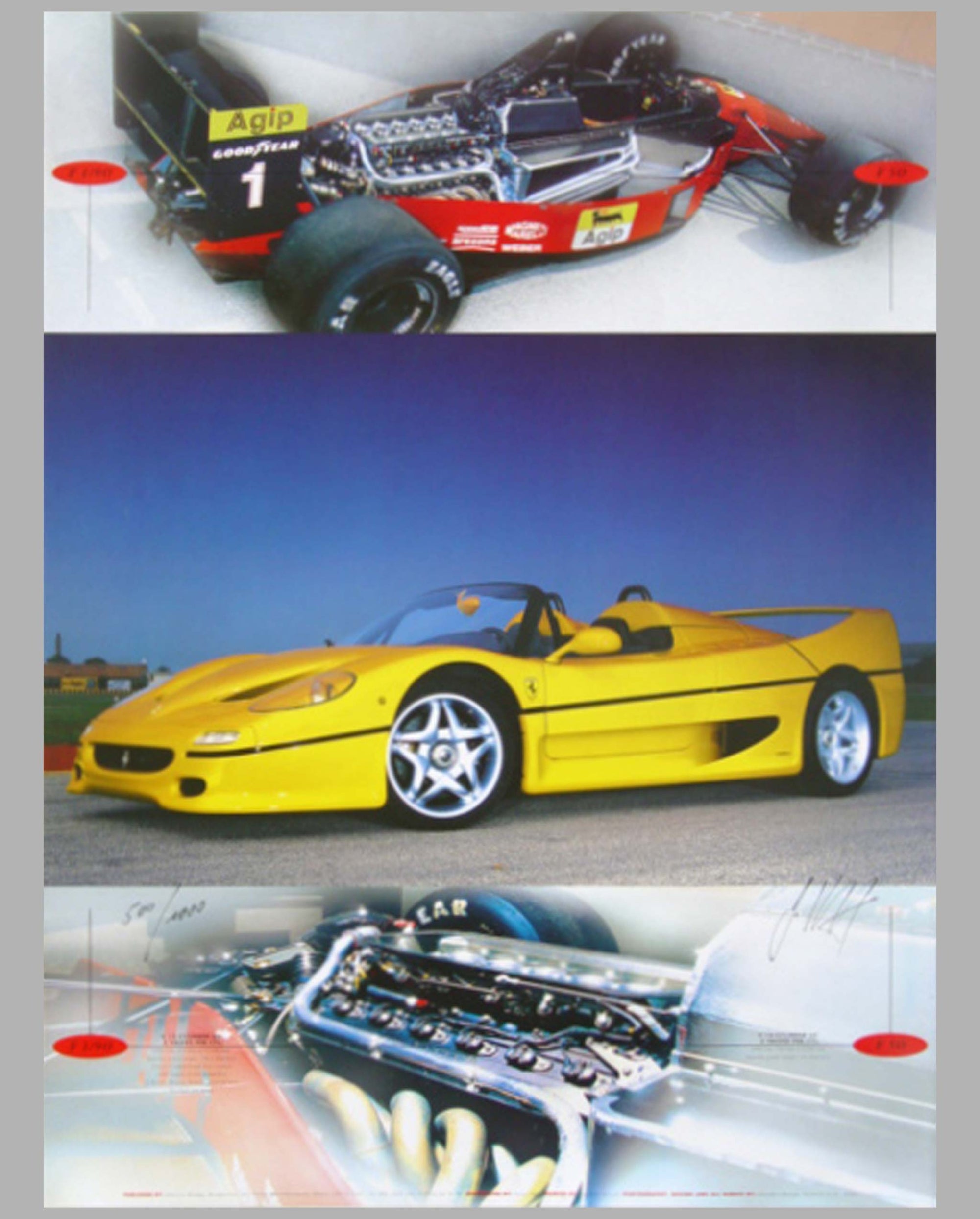 Ferrari F1/90 & F50 promotional poster by Gunther Raupp