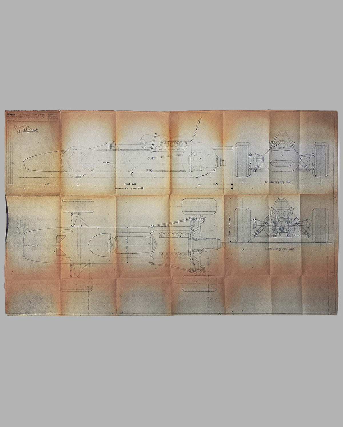 1968 Ferrari Formula I factory blueprint